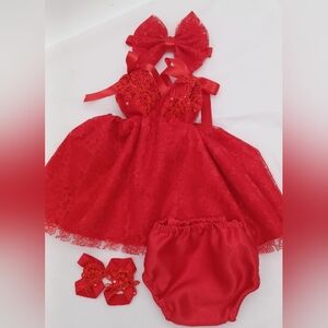 Girl Kids Baby Dress Red